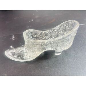 Fenton Clear Pressed Glass Shoe Daisy and Button Pattern
